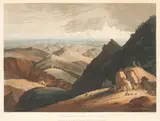 Three views of India  titled Thebet Mountains, Distant View of the Mootee Thurna and Tomb of the Moorish Lady, Bengal by William Daniell, aquatint, offered May 2014