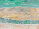 Border landscape by Sir William George Gillies Cbe Lld Rsa Pprsw Ra, oil on canvas, sold Apr 2014