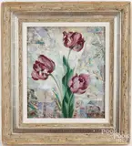 still life Parrot Tulips by Arthur Meltzer, oil on canvas, sold Jul 2026