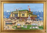 of the Chicago Yacht Club by Carol Dyer, oil on board, sold Jul 2026