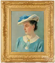 portrait of a woman by Charles P. Gruppé, oil on canvas, sold Jul 2026