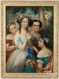 wedding party portrait by George Gardner Fish, pastel, sold Jul 2026