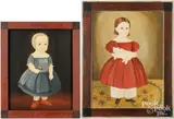 folk portraits of children by Jeanne Davies, oil on canvas, sold Jul 2026