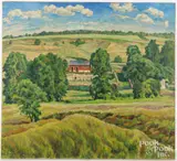 landscape with farm by Franz de Merlier, oil on canvas, sold Jul 2026