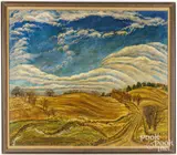 landscape with rolling hills by Franz de Merlier, oil on canvas, sold Jul 2026