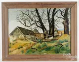 landscape with farmhouse titled Neglect by Carol Fahrney, oil on canvas, sold Jul 2026