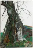 tree and wagon by Carol Fahrney, oil on board, sold Jul 2026