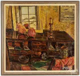 painting of a still life by Franz de Merlier, oil, sold Jul 2026