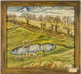 Pastoral by Franz de Merlier, oil on canvas, sold Jul 2026