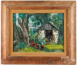 Tool Shed by Carol Fahrney, oil on board, sold Jul 2026