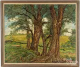 landscape with trees by Franz de Merlier, oil on canvas, sold Jul 2026