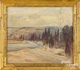 Pennsylvania winter landscape by Walter Emerson Baum, oil on board, sold Jun 2026