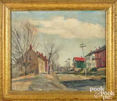 Pennsylvania winter townscape by Walter Emerson Baum, 1932, oil on canvas, sold Jun 2026