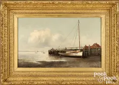 coastal scene titled Old __ Hull Massachusetts by Wesley Webber, oil on canvas, sold Jun 2026