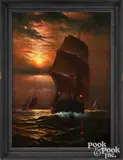 sunset seascape by Charles Henry Gifford, oil on canvas, sold Jun 2026