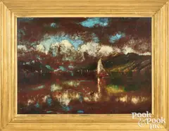 Thunder on the Delaware by Edmund Darch Lewis, oil on canvas, sold Jun 2026