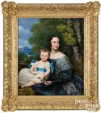 portrait of a mother and child by Charles Dickinson Langley, oil on canvas, sold Jun 2026