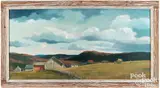 landscape with farm by Eric Sloane, oil on board, sold Jun 2026