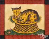 theorem of a cat in a basket by David Y. Ellinger, oil on velvet, sold Jun 2026
