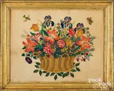 theorem of a basket of flowers by David Y. Ellinger, oil on velvet, sold Jun 2026