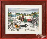 winter landscape by Hattie Klapp Brunner, watercolor and gouache, sold Jun 2026