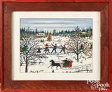 winter landscape by Hattie Klapp Brunner, watercolor and gouache, sold Jun 2026