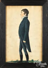 profile portrait of a young man by Jacob Maentel, watercolor, sold Jun 2026