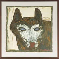 Dog with White Face by Gaylen C. Hansen, 2002, oil on canvassigned l/r12in. x 12in. (30cm. x 30cm)Framed: 15in. x 15in. (38cm)P, sold Mar 2023