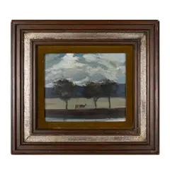 The Grazers by Geoffrey Lewis, Oil on board, sold Dec 2022