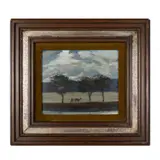 The Grazers by Geoffrey Lewis, Oil on board, sold Dec 2022