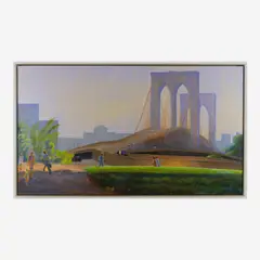 Brooklyn Bridge by William Clutz, 1990, acrylic on canvas, sold Oct 2019