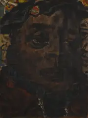 Untitled ( Portait of a man in a crowd) by Frank Robbins, oil on canvas, sold Oct 2019