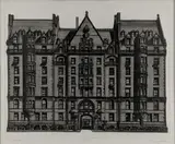 The Dakota by Richard Haas, 1971, drypoint etching, sold Oct 2019