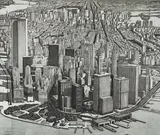 Manhattan View Battery Park (Day) by Richard Haas, 1978, etching, sold Oct 2019