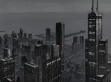Chicago View, Evening by Richard Haas, 1989, lithograph, sold Oct 2019