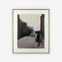 River Sunset by William Clutz, 1978, pastel on paper, sold Oct 2019