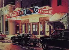 Bad Axe Theater, Michigan by Davis Cone, 1995, serigraph, sold Oct 2019