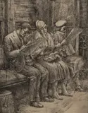 On the I.R.T. by Reginald Marsh, 1934, etching, sold Oct 2019