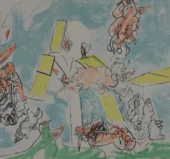 Untitled by Roberto Matta, lithograph, sold Oct 2019