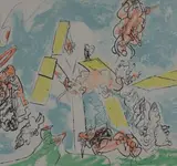 Untitled by Roberto Matta, lithograph, sold Oct 2019