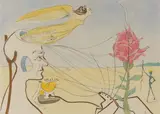 The Dream (La Rose) by Salvador Dalí, 1976-77, drypoint and pochoir, sold Oct 2019