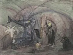 Crow Soup by Leonora Carrington, 1997, lithograph in colors, sold Oct 2019