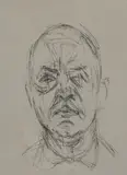 Head of a Man by Alberto Giacometti, 1968, etching, sold Oct 2019