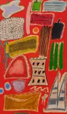 Symbols 82-B by Ida Kohlmeyer, 1981, mixed media on canvas, sold Nov 2019