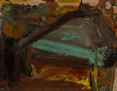 Pale Blue Light by Edvins Strautmanis, 1983, acrylic on unstretched canvas, sold Nov 2019