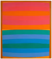 Untitled (Red Horizon) by Michael Loew, c. 1967, oil on canvas, sold Nov 2019