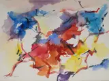 Untitled #272 by Michael Loew, 1983, watercolor on arches paper, sold Nov 2019