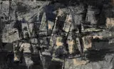 Abstract Composition by Pierre Mantra, 1957, oil on canvas, sold Nov 2019