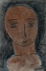 Female Bust by George Constant, watercolor, sold Oct 2019