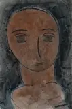 Female Bust by George Constant, watercolor, sold Oct 2019